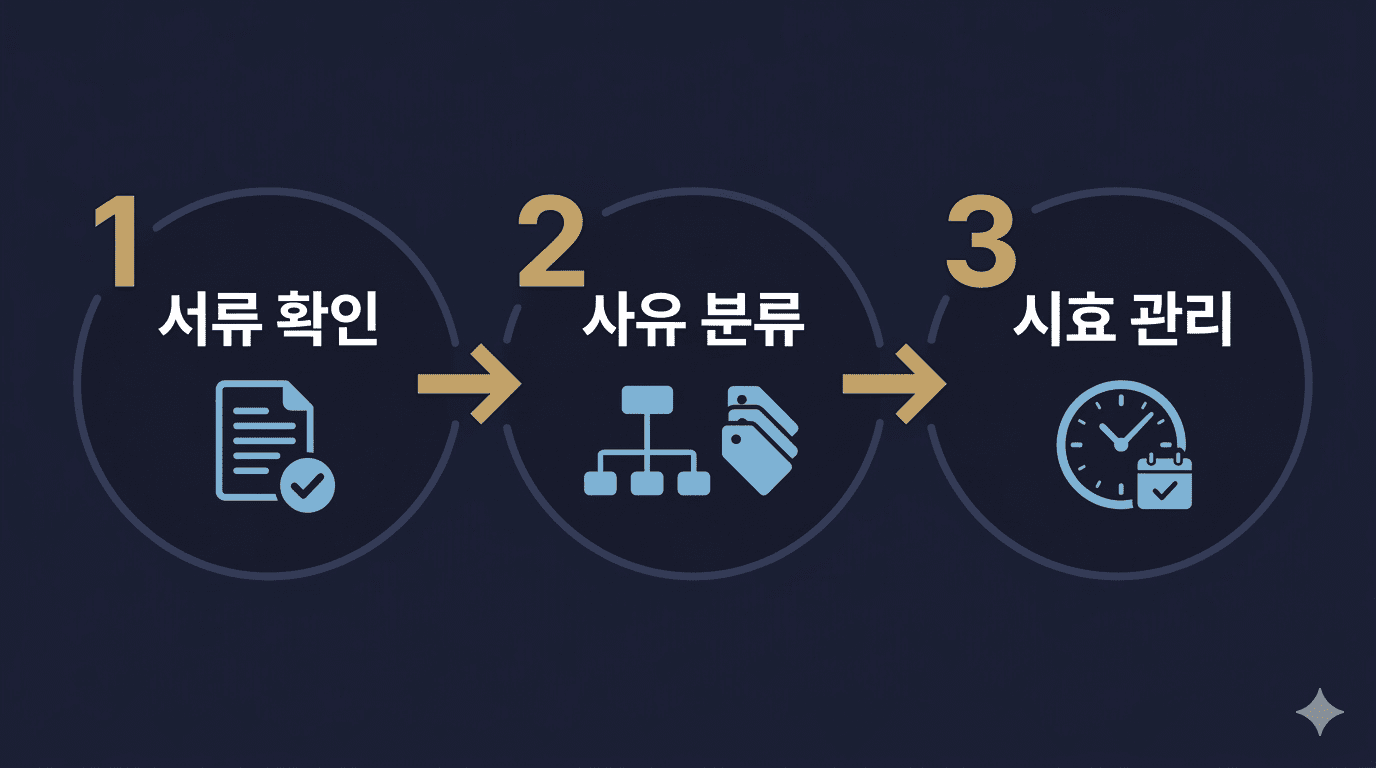 보험금 부지급 통보 후 확인해야 할 3단계 — 서류 확인, 사유 분류, 시효 관리